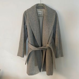Aritzia babaton light grey wool coat